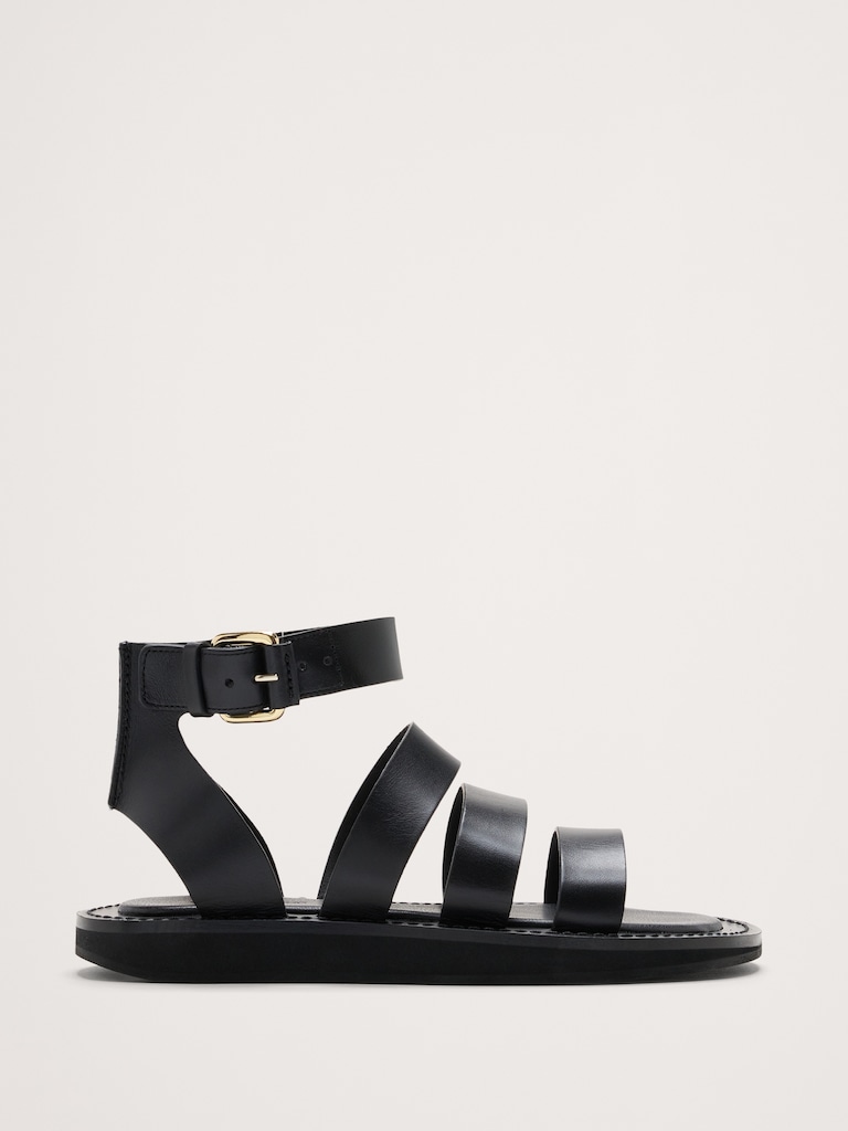 Italian Leather Flatform Sandal