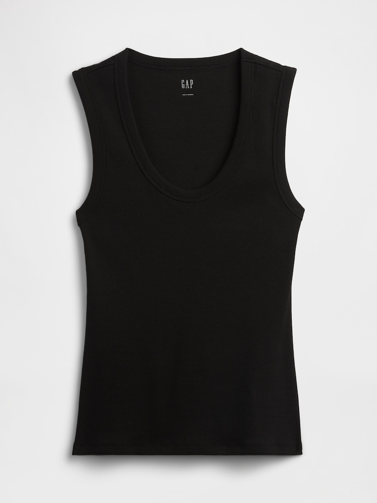 Ribbed Scoopneck Tank Top