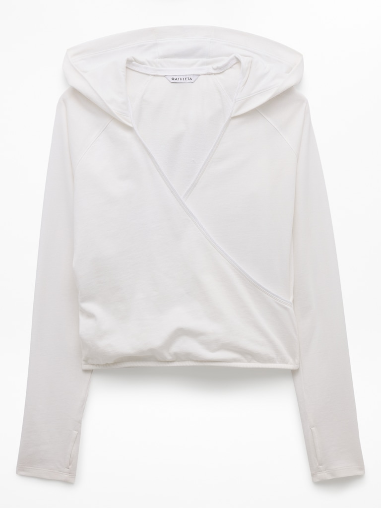 Airy Cotton Terry Wrap Hoodie
