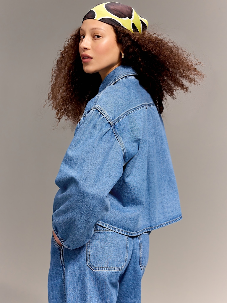 Old Navy x Christopher John Rogers Oversized Button-Down Jean Shirt