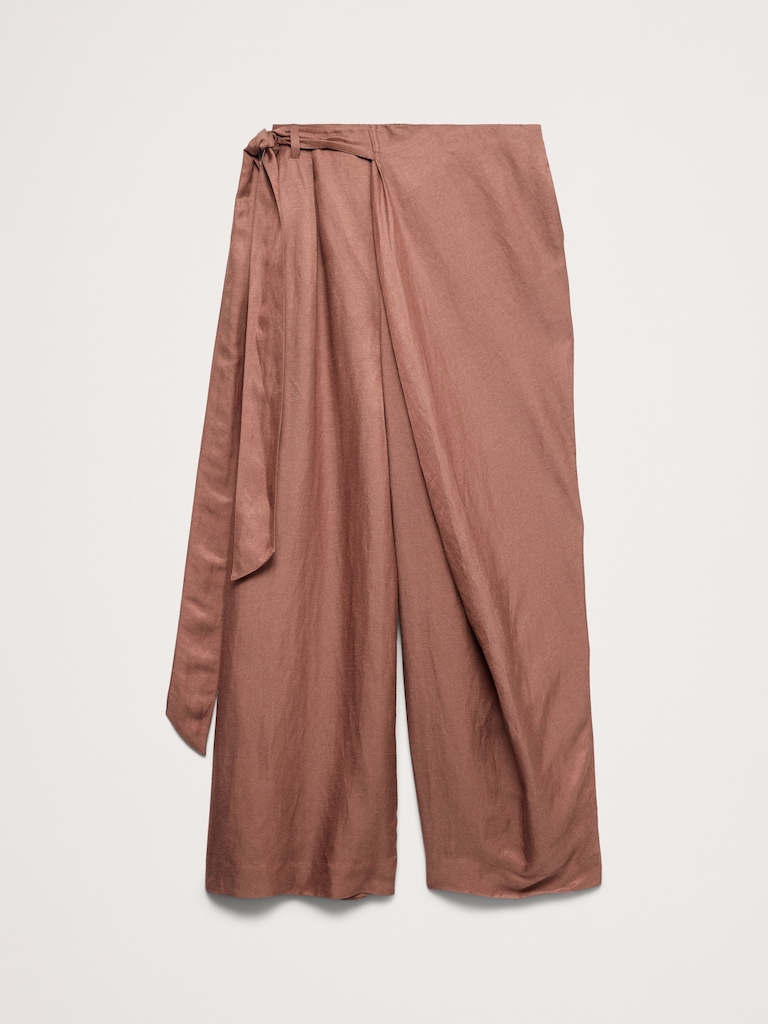 Viscose-Linen Palazzo Pant