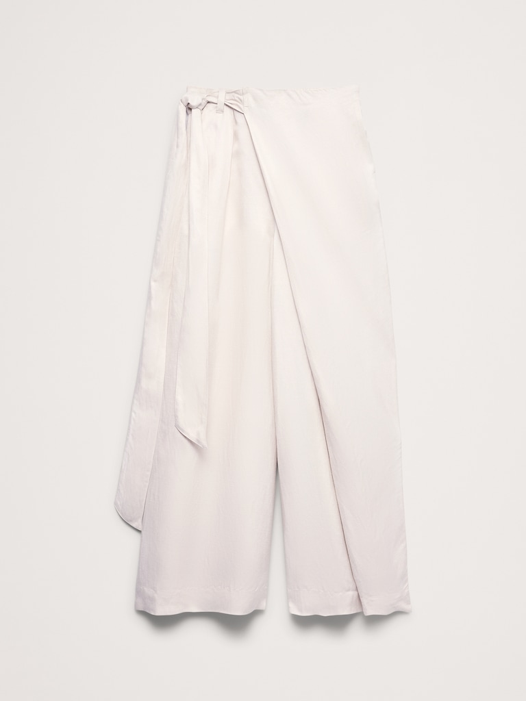 Viscose-Linen Palazzo Pant
