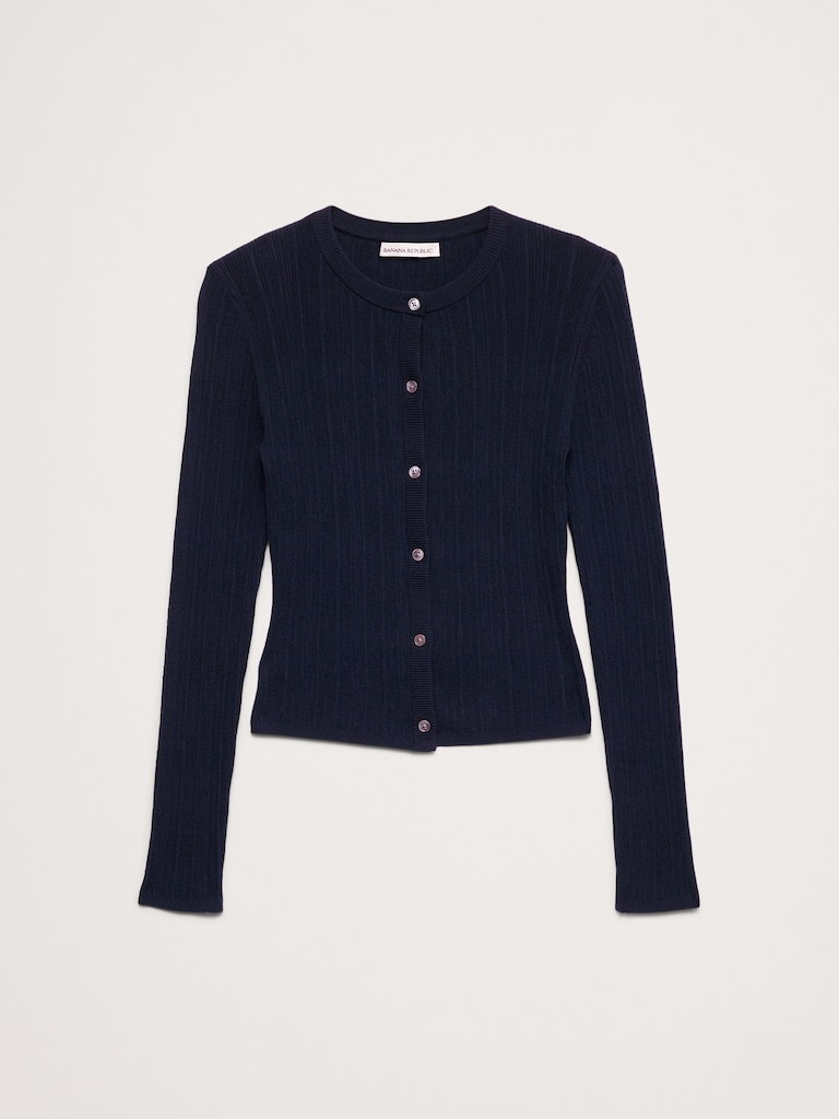 Crinkle Knit Cropped Cardigan