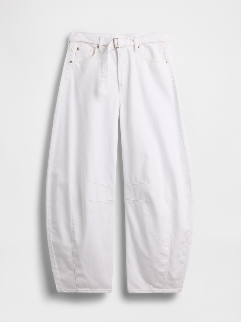 High Rise UltraSoft Belted Horseshoe Jeans