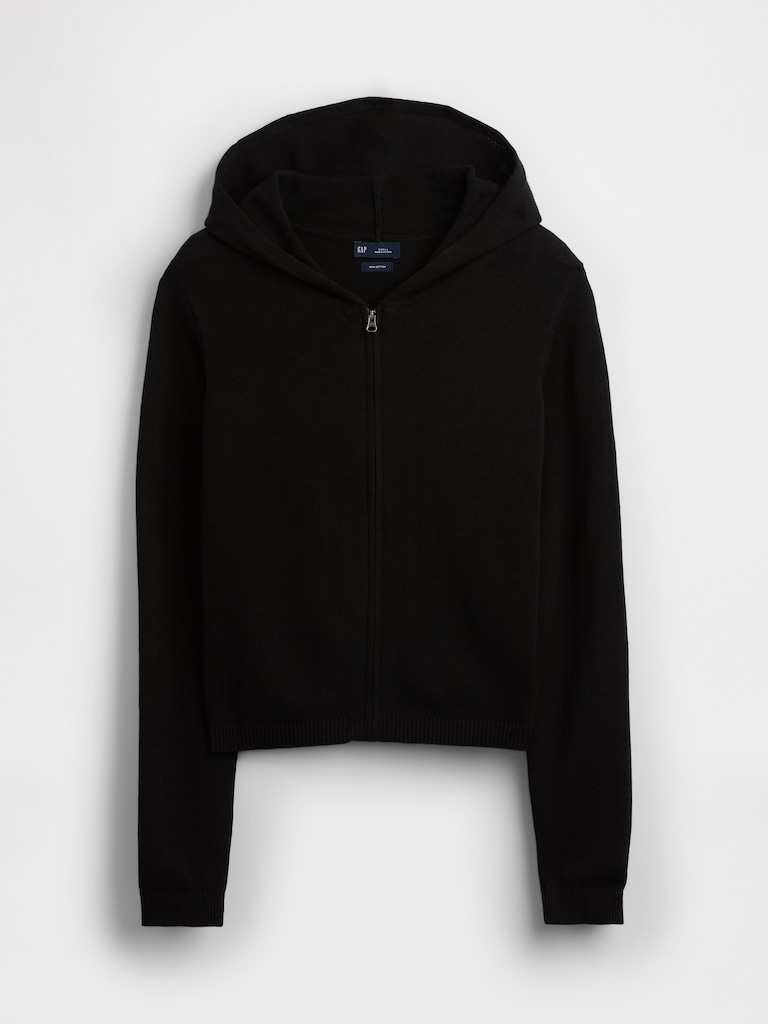 100% Cotton Relaxed Zip Sweater Hoodie