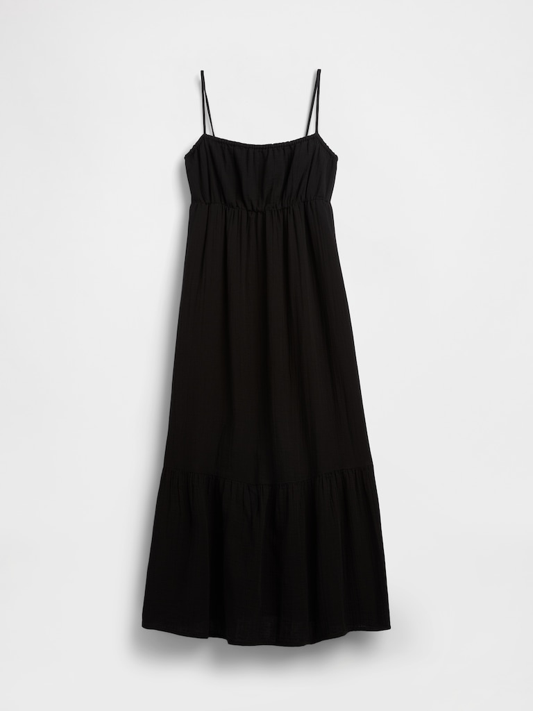 Cotton Gauze Tiered Empire Waist Dress