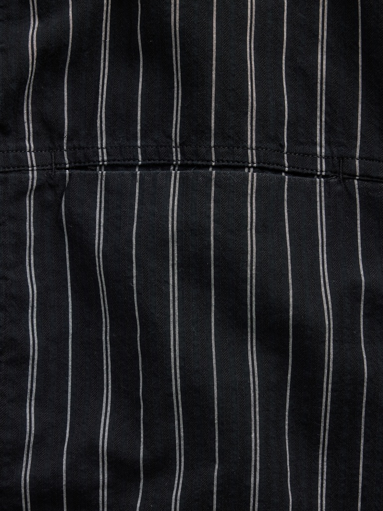 Seersucker Stripe Relaxed Curved-Hem Shirt
