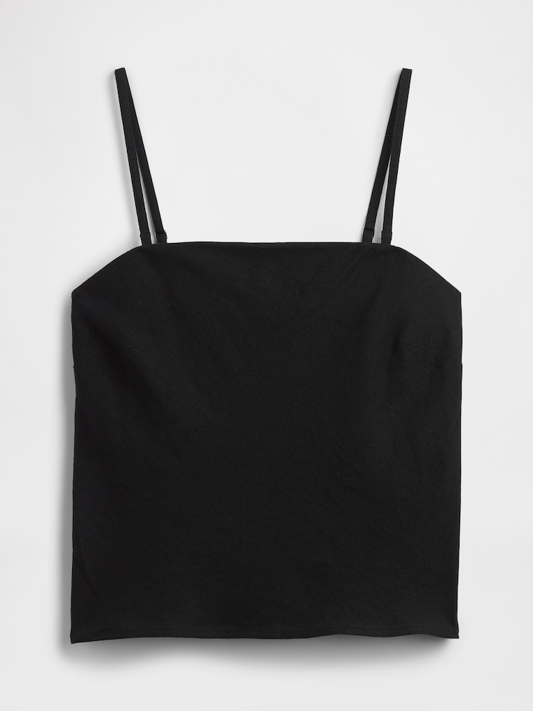 Linen-Blend Bias-Cut Top