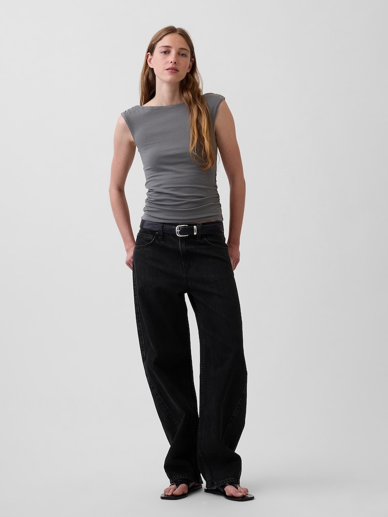 CloseKnit Jersey Ruched Crop Top