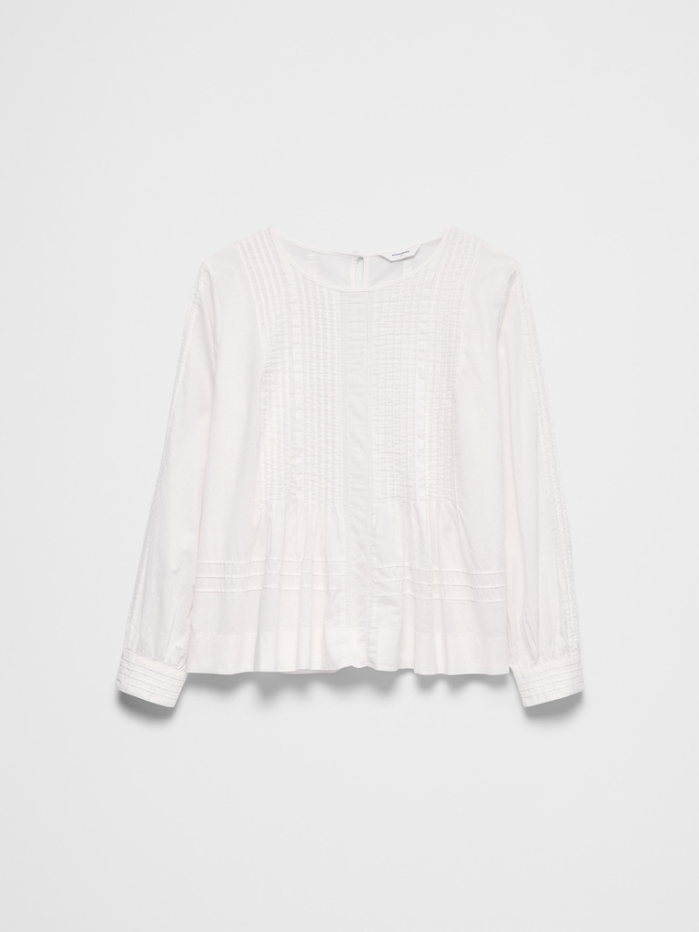 Pintuck Button-Back Top