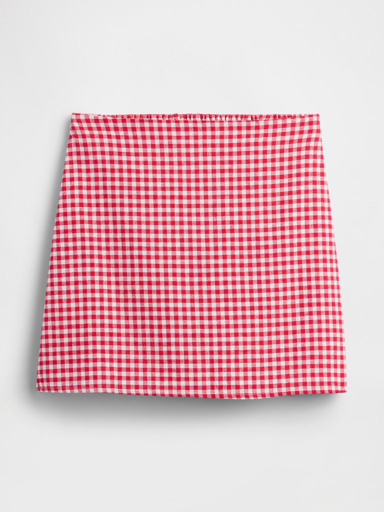 Linen-Blend Pull-On Mini Skirt