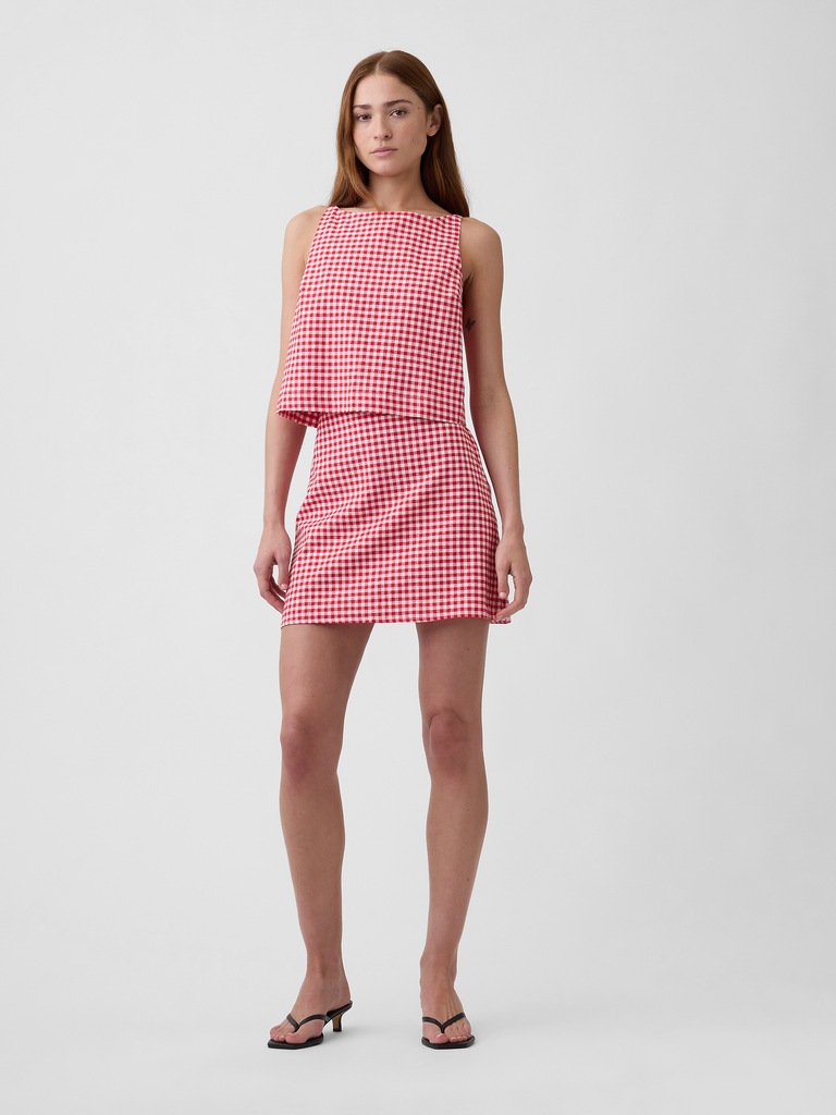 Linen-Blend Apron Top