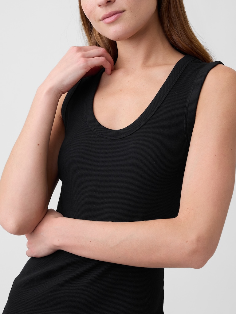 Ribbed Scoopneck Tank Top