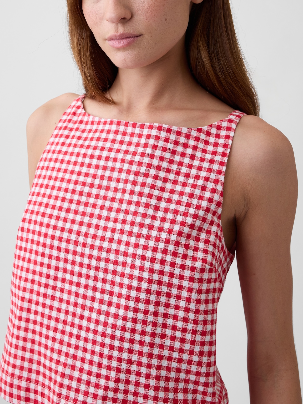 Linen-Blend Apron Top