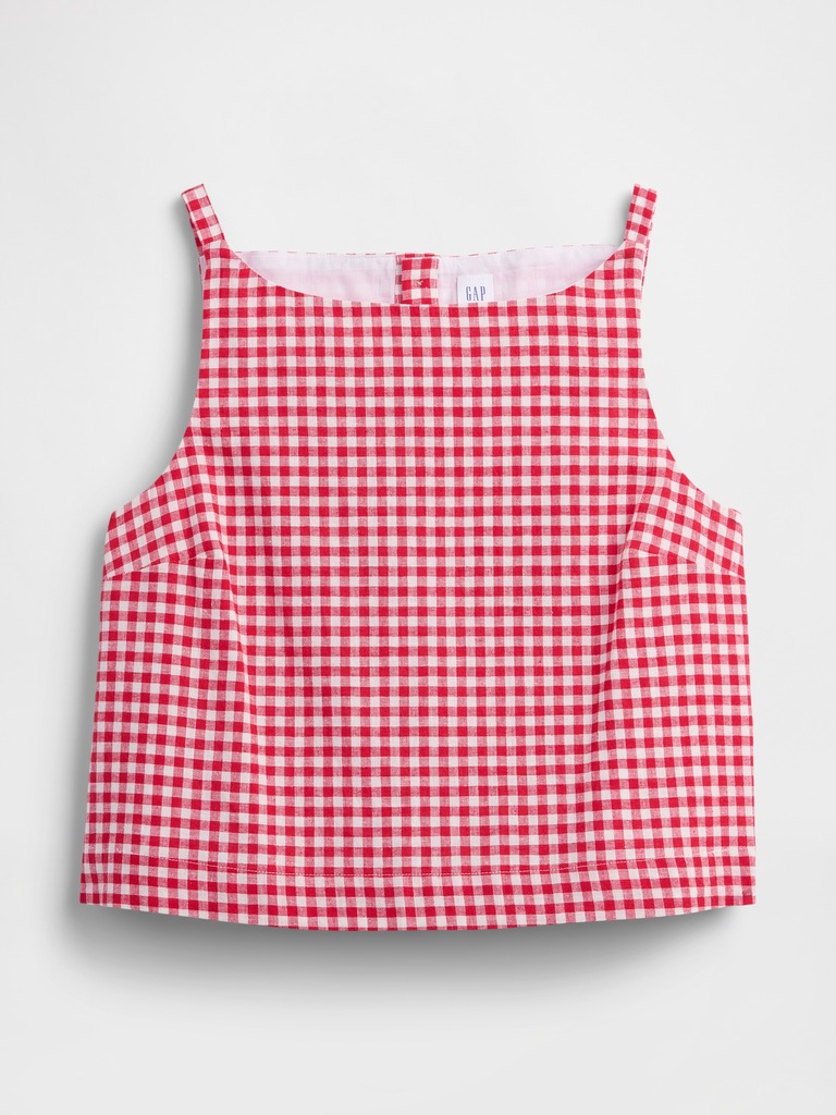 Linen-Blend Apron Top