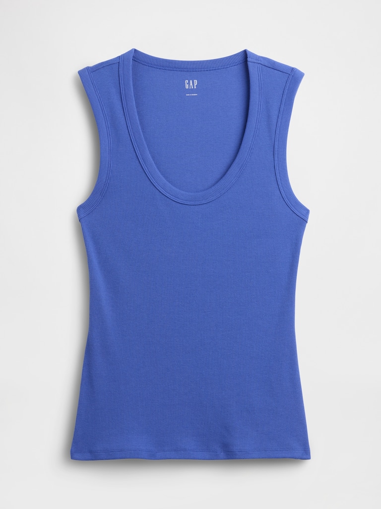 Ribbed Scoopneck Tank Top