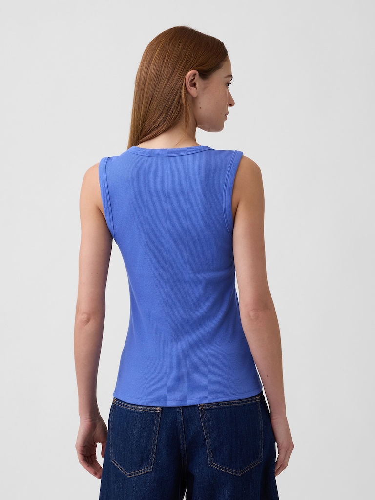 Ribbed Scoopneck Tank Top