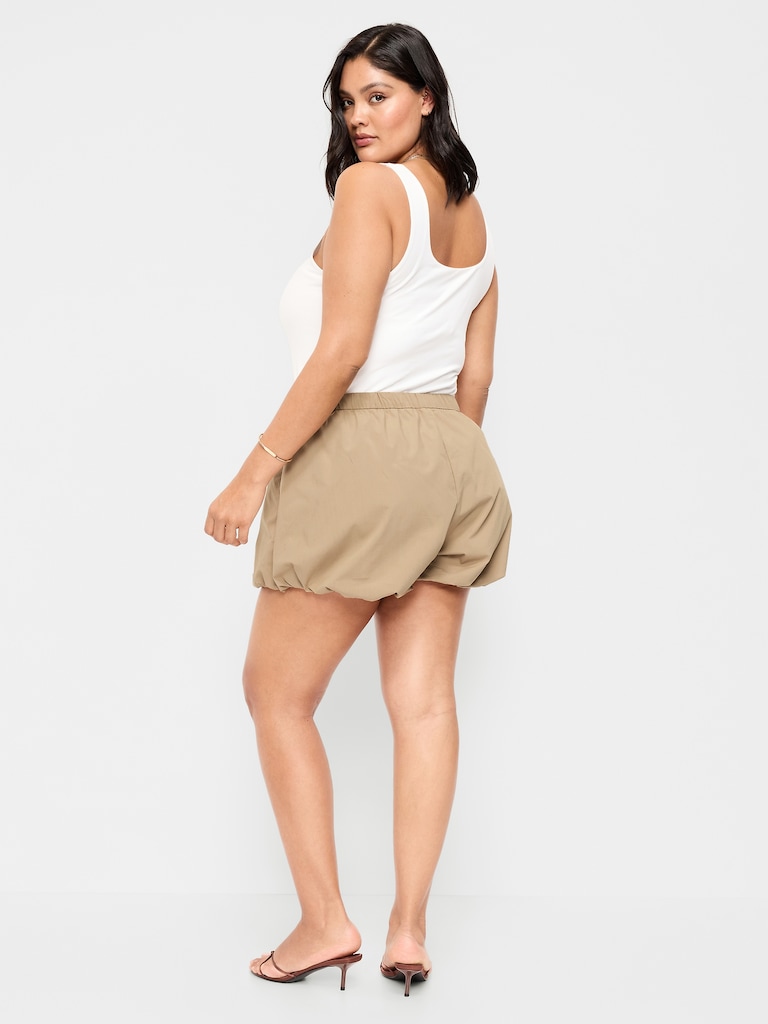 Poplin Bubble Hem Shorts