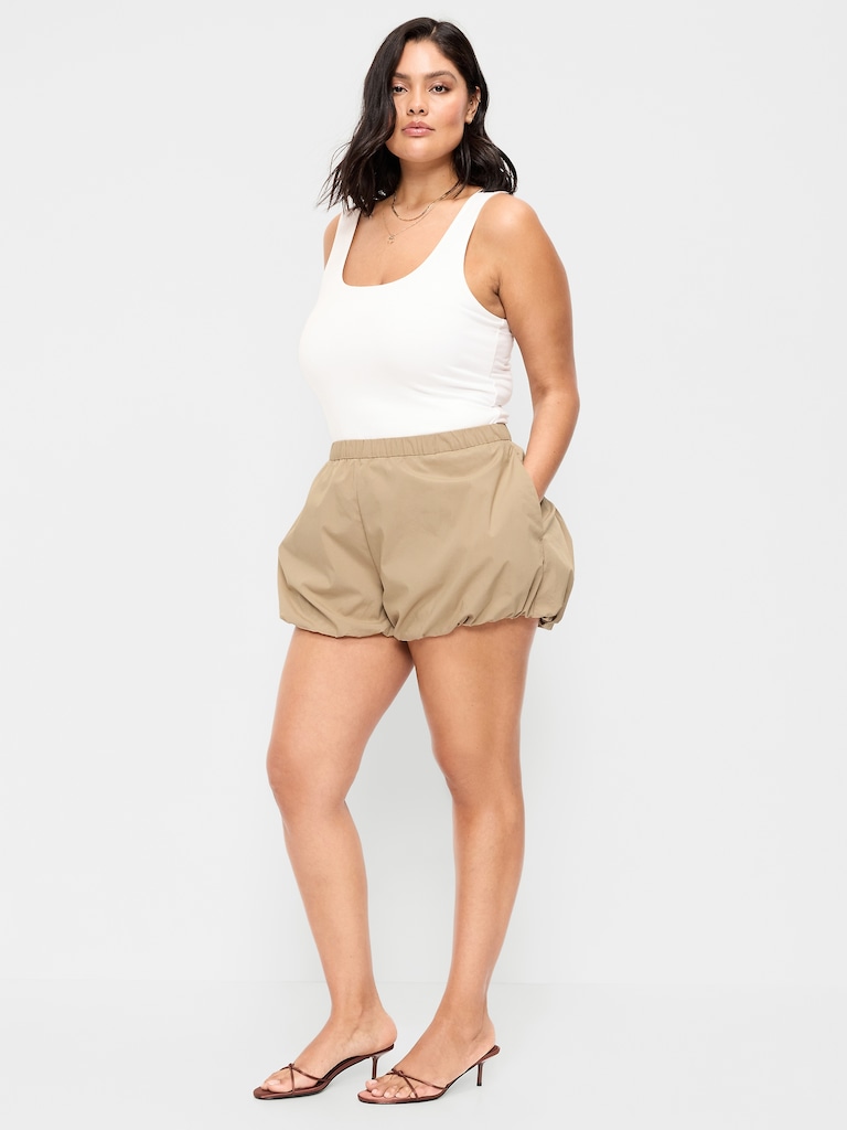Poplin Bubble Hem Shorts