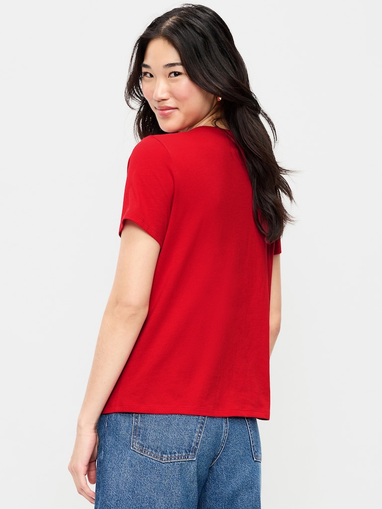 Crew-Neck Flag Graphic T-Shirt