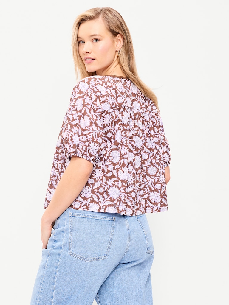 Short-Sleeve Beaded Top