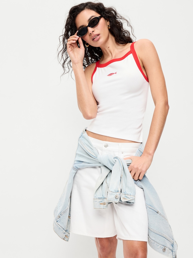 Sleeveless Snug Apron Tank Top