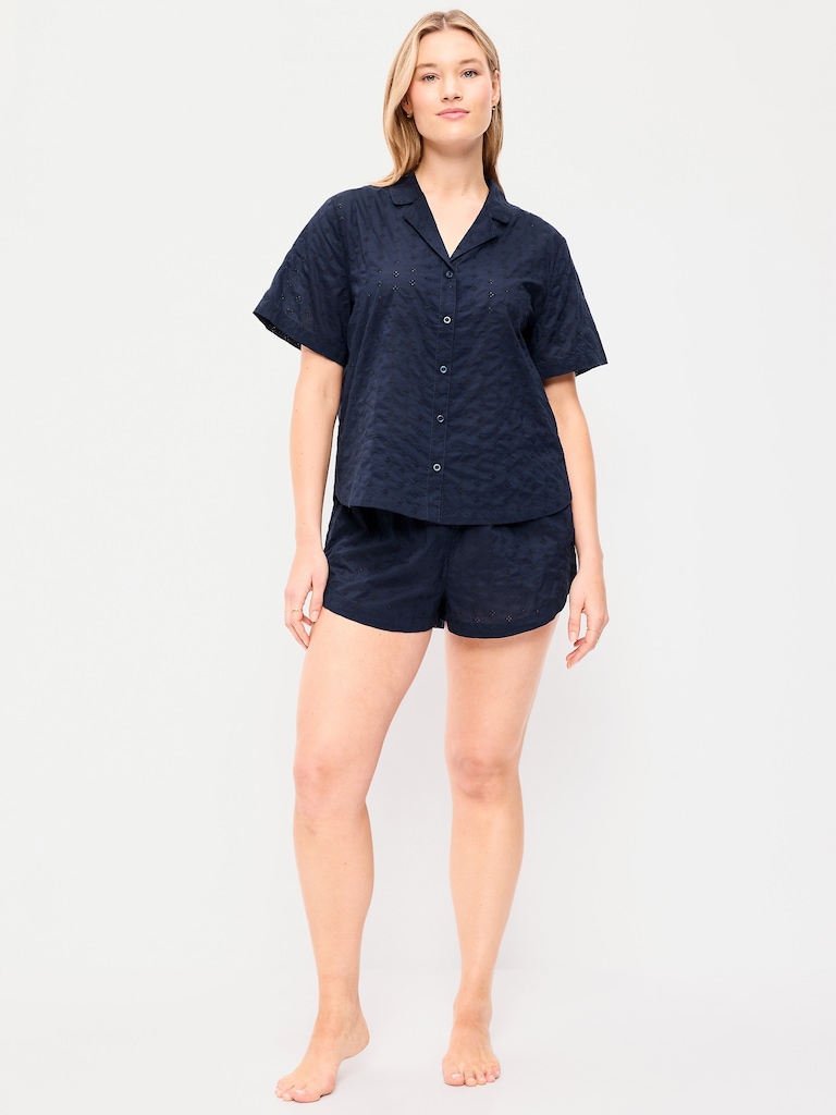 Classic Eyelet Sleep Short Set