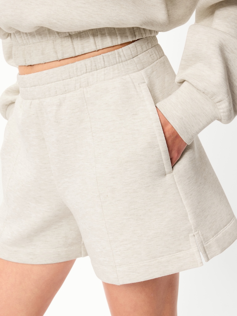 High-Waisted Bounce Fleece Shorts -- 5-inch inseam