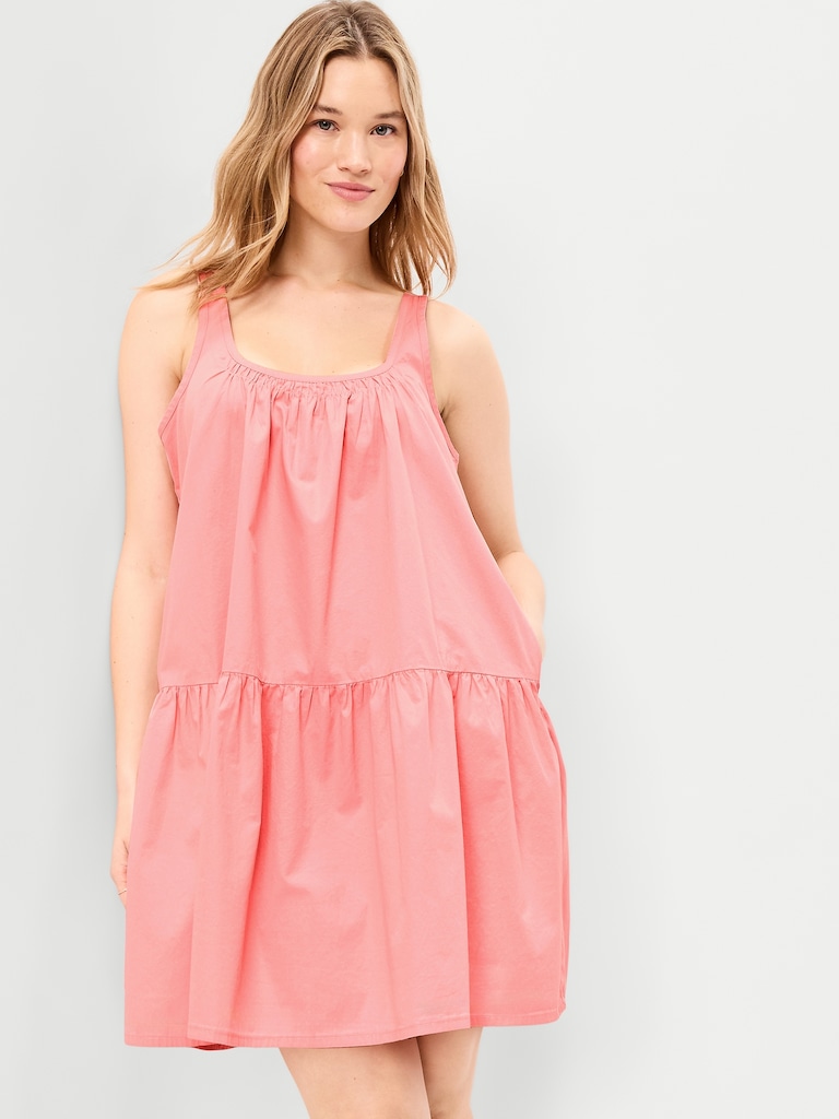 Sleeveless Drop-Waist Swing Mini Dress