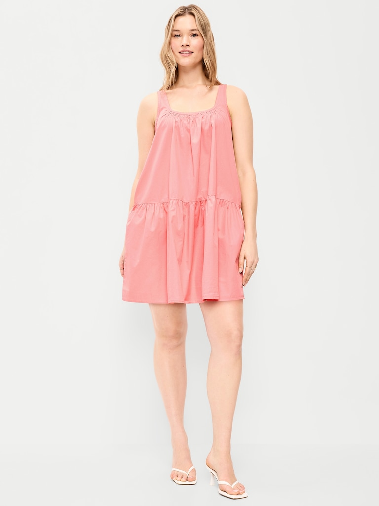 Sleeveless Drop-Waist Swing Mini Dress