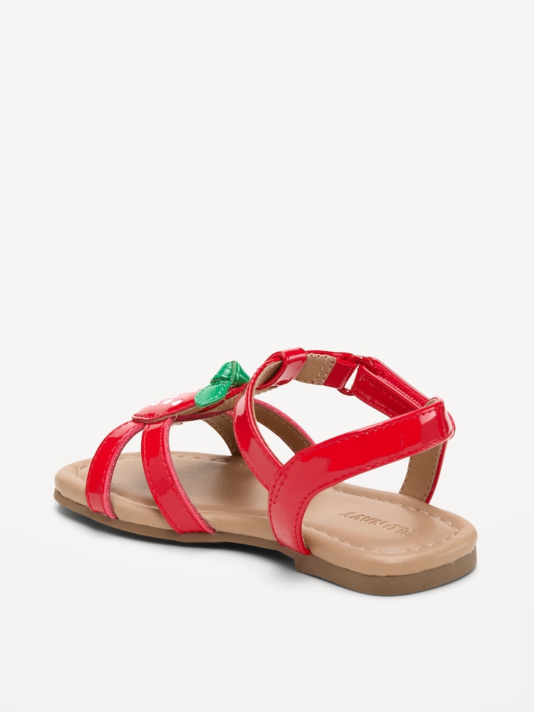 Shiny Faux-Leather Sandals for Toddler Girls