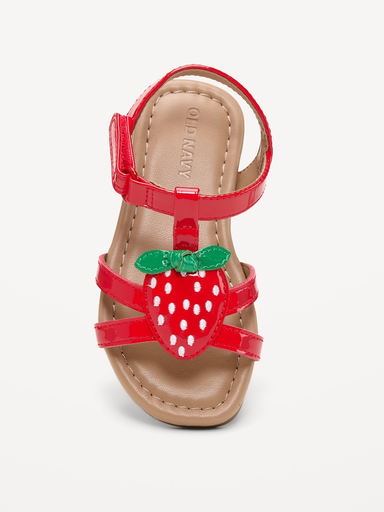 Shiny Faux-Leather Sandals for Toddler Girls