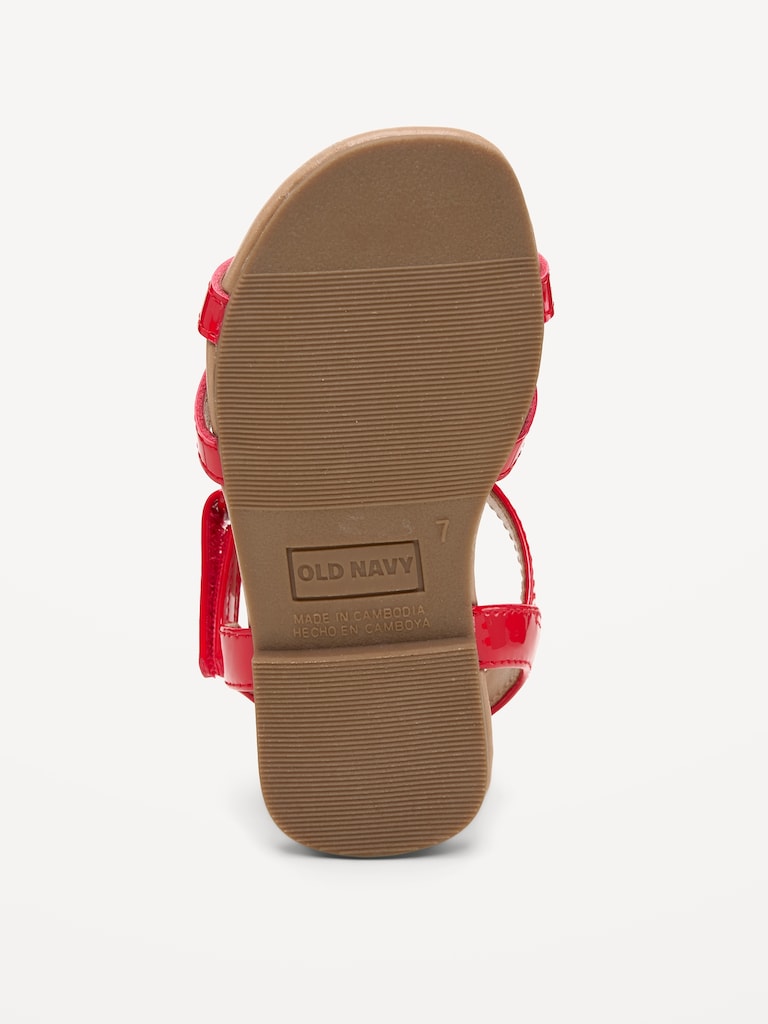 Shiny Faux-Leather Sandals for Toddler Girls