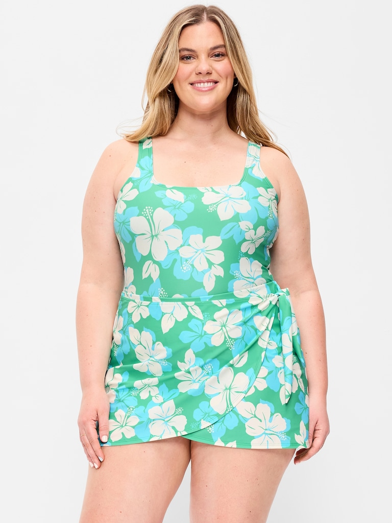 Matte Side-Tie Swim Dress