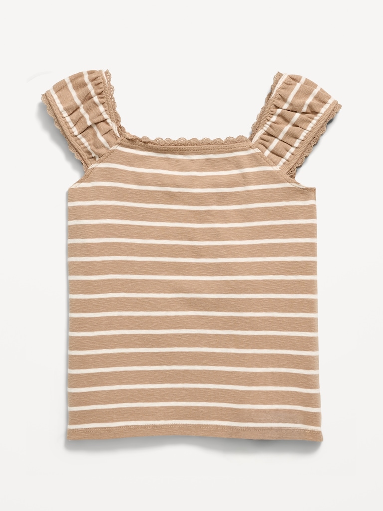 Short-Sleeve Ribbed Top for Girls