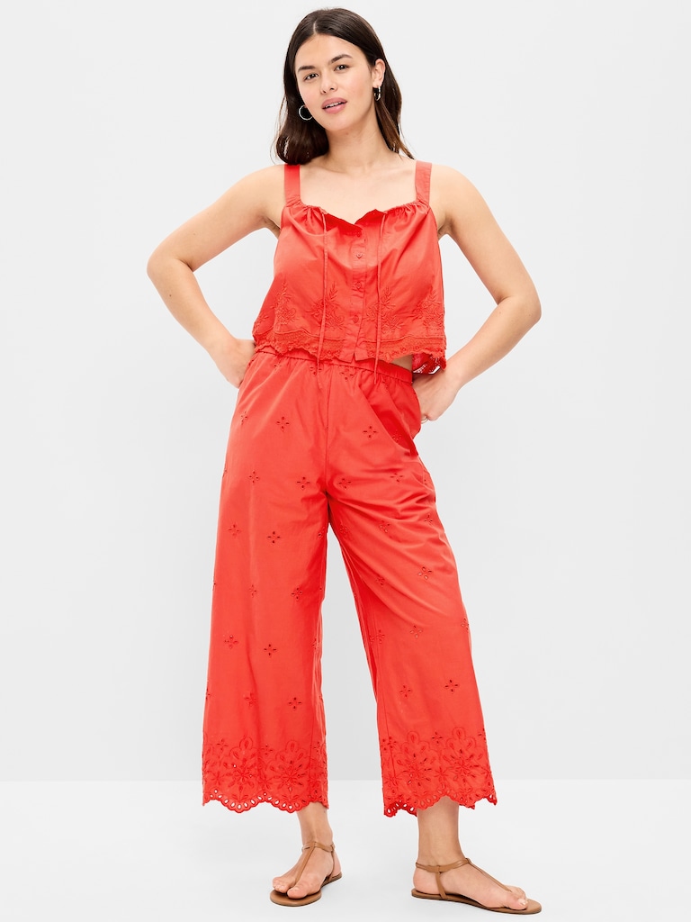 High-Waisted Cut Out Wide-Leg Pant