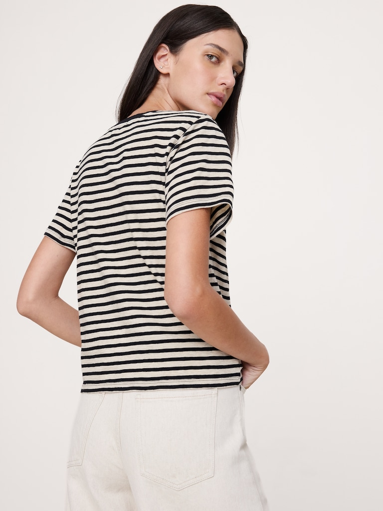 Cotton Slub Crew-Neck T-Shirt