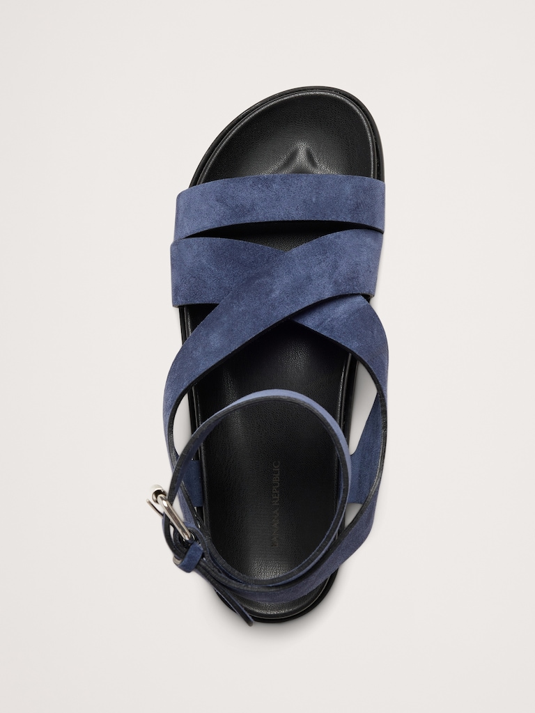Italian Suede Ankle-Strap Sandal