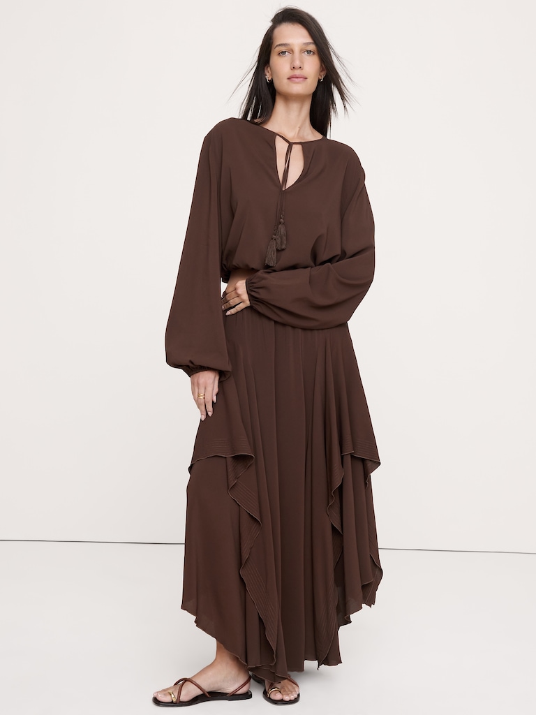 Georgette Tie-Neck Blouse