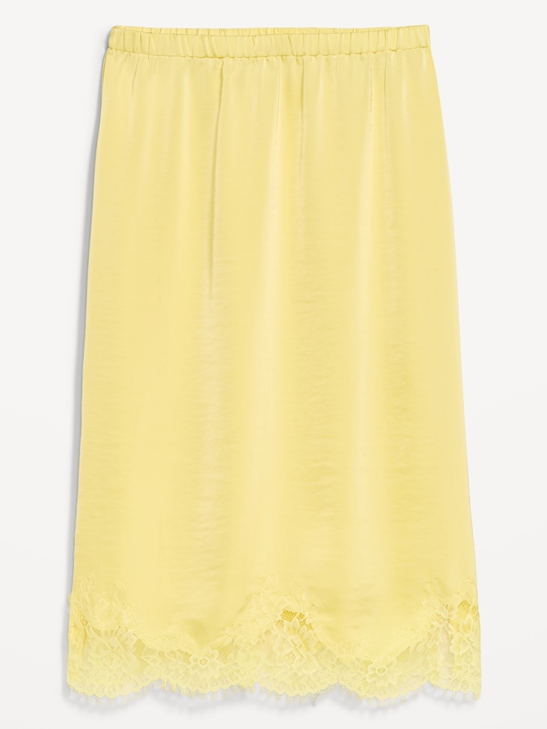 Lace Slip Midi Skirt