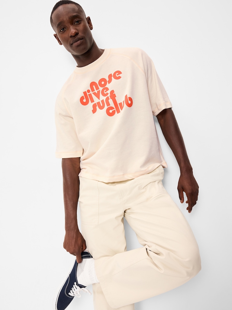 Loose Raglan Cropped Sweatshirt