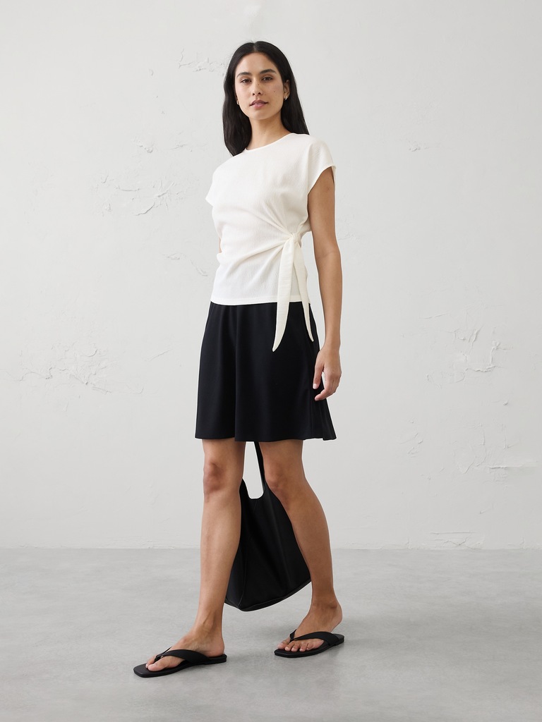 Textured Smocked Side-Tie Top