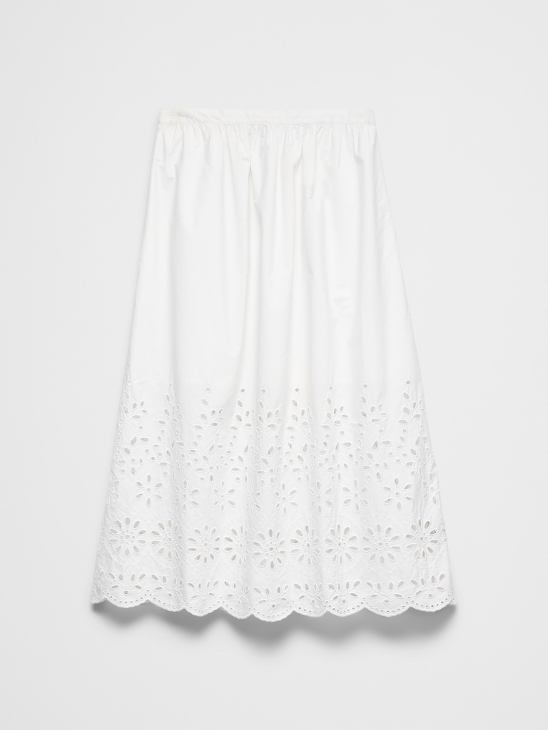 Eyelet Midi Skirt