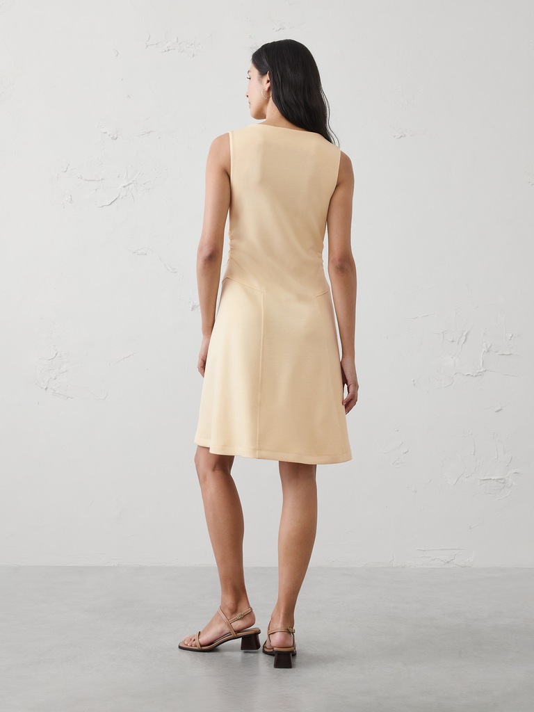 Soft Touch Shirred-Waist Knee-Length Dress
