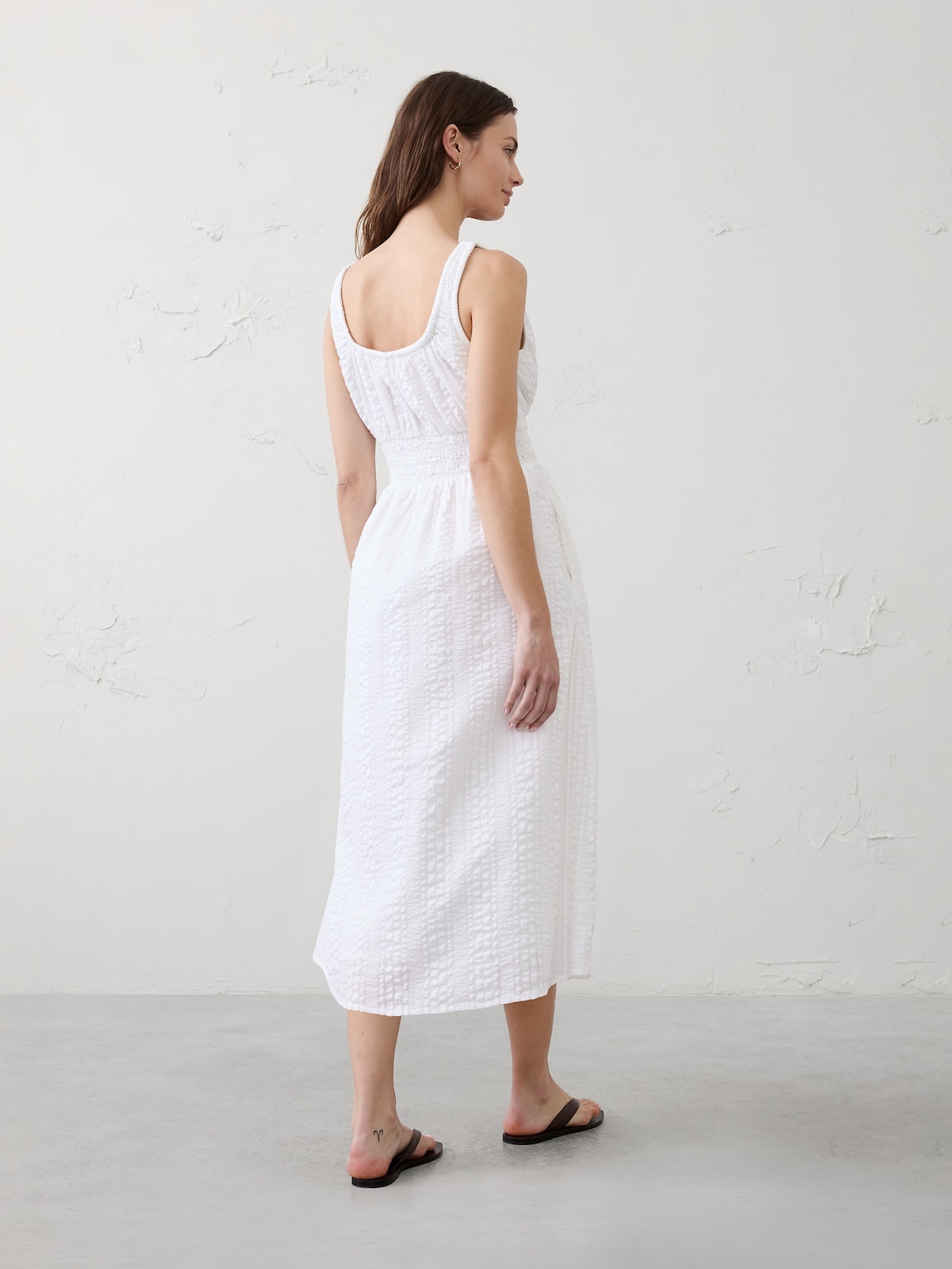 Smocked Waist Midi Dress