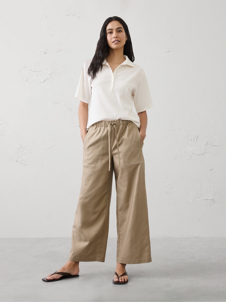 Textured Smocked Polo