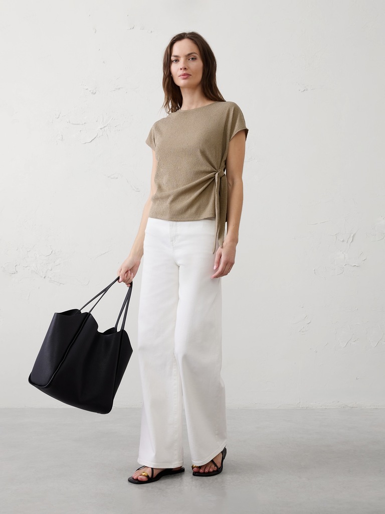 Textured Smocked Side-Tie Top