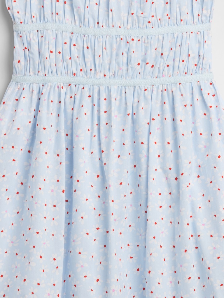 Kids Print Smocked Midi Dress