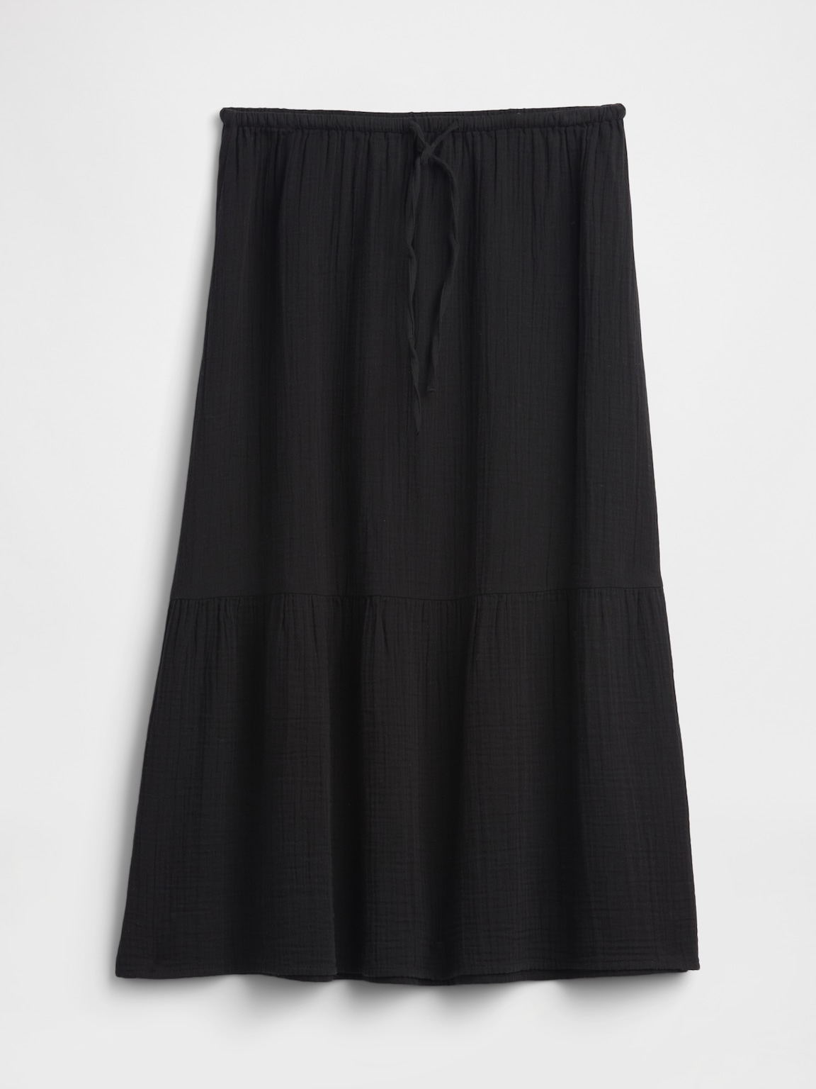 Pull-On Gauze Midi Skirt