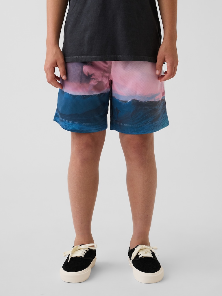 Kids GapFit 6" Recycled Mesh Easy Shorts